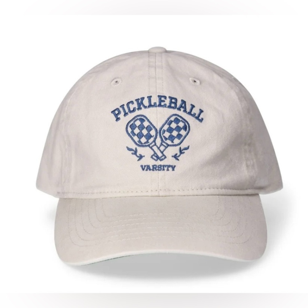 🔴 3/$12 Time and Tru Cream Pickleball Varsity Baseball Cap. NWT!‎